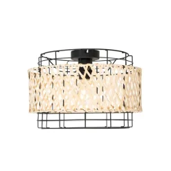 Kinder QAZQA Orientalische Deckenlampe schwarz mit Bambus - Irena