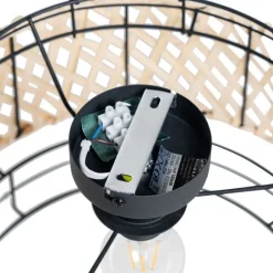 Kinder QAZQA Orientalische Deckenlampe schwarz mit Bambus - Irena