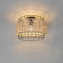 Kinder QAZQA Orientalische Deckenlampe schwarz mit Bambus - Irena