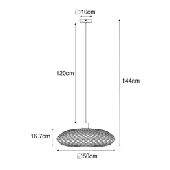 Kinder QAZQA Orientalische Hängelampe Bambus 50 cm - Ostrava