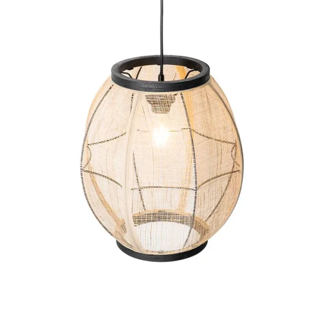 Kinder QAZQA Orientalische Hängelampe braun Stoff 35 cm - Rob