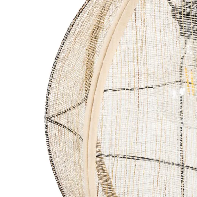 Kinder QAZQA Orientalische Hängelampe braun Stoff 35 cm - Rob