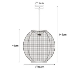 Kinder QAZQA Orientalische Hängelampe Naturstoff 46 cm - Rob