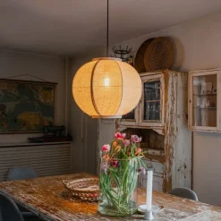 Kinder QAZQA Orientalische Hängelampe Naturstoff 48 cm - Rob