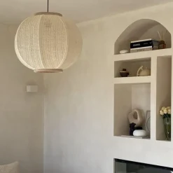 Kinder QAZQA Orientalische Hängelampe Naturstoff 48 cm - Rob