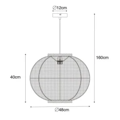 Kinder QAZQA Orientalische Hängelampe Naturstoff 48 cm - Rob