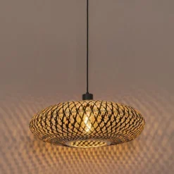 Kinder QAZQA Orientalische Hängelampe schwarzer Bambus 50 cm - Ostrava