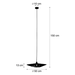 Kinder QAZQA Orientalische Hängelampe schwarz mit Bambus 50cm - Rina