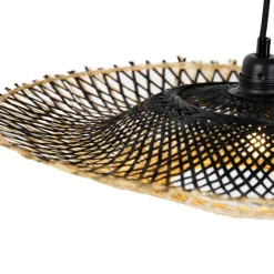 Kinder QAZQA Orientalische Hängelampe schwarz mit Bambus 50cm - Rina