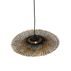 Kinder QAZQA Orientalische Hängelampe schwarz mit Bambus 50cm - Rina