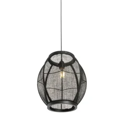 Kinder QAZQA Orientalische Hängelampe Schwarz Stoff 35 cm - Rob
