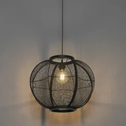 Kinder QAZQA Orientalische Hängelampe Schwarz Stoff 48 cm - Rob