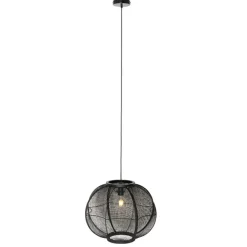 Kinder QAZQA Orientalische Hängelampe Schwarz Stoff 48 cm - Rob