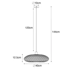 Kinder QAZQA Orientalische Hängelampe schwarzer Bambus 40 cm - Ostrava