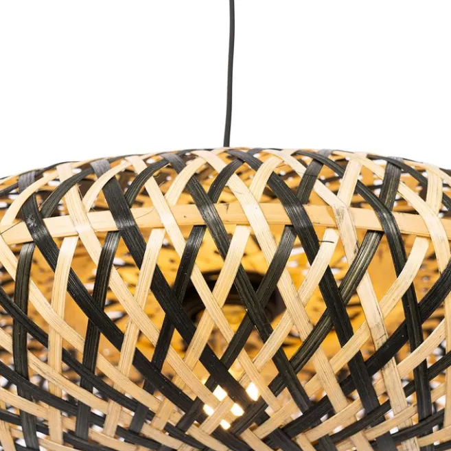 Kinder QAZQA Orientalische Hängelampe schwarzer Bambus 40 cm - Ostrava