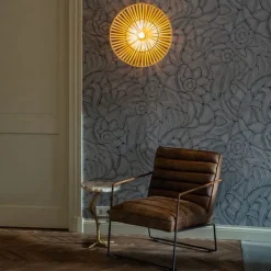 QAZQA Orientalische Wandleuchte schwarz mit natürlichem Bambus - Pua