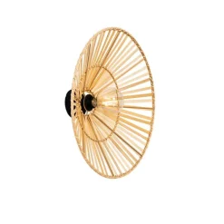 QAZQA Orientalische Wandleuchte schwarz mit natürlichem Bambus - Pua