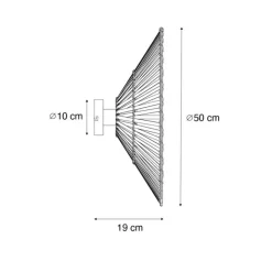 QAZQA Orientalische Wandleuchte Schwarz Bambus Rund - Pua
