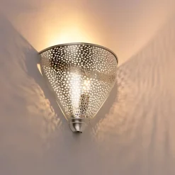 QAZQA Orientalische Wandleuchte Stahl mit Lichteffekt - Sinbad