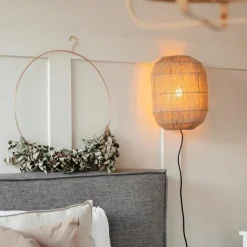 QAZQA Orientalische Wandleuchte schwarz mit Seil - Riki