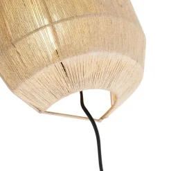 QAZQA Orientalische Wandleuchte schwarz mit Seil - Riki