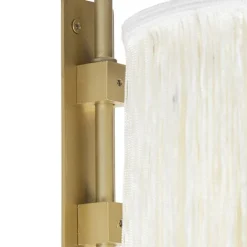 QAZQA Orientalische Wandleuchte Gold Creme Schirm mit Fransen - Franxa