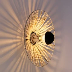 QAZQA Orientalische Wandleuchte beige mit Perlen - Moti