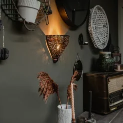 QAZQA Orientalische Wandleuchte Kupfer mit Muster - Muraf