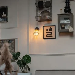 QAZQA Orientalischer Fleck schwarz mit Bambus und Schalter - Rayan