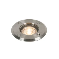 QAZQA Outdoor Ground Spot Stahl 11cm IP67 - Basic Round