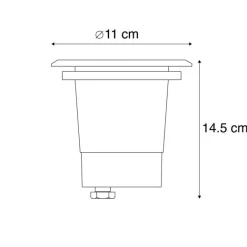 QAZQA Outdoor Ground Spot Stahl 11cm IP67 - Basic Round