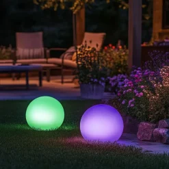 QAZQA Outdoor-Leuchte weiß 30 cm inkl. LED IP44 Solar RGBW - Ludger