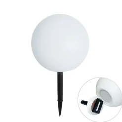 QAZQA Outdoor-Leuchte weiß 30 cm inkl. LED IP44 Solar RGBW - Ludger