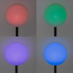 QAZQA Outdoor-Leuchte weiß 30 cm inkl. LED IP44 Solar RGBW - Ludger