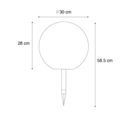 QAZQA Outdoor-Leuchte weiß 30 cm inkl. LED IP44 Solar RGBW - Ludger
