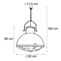 QAZQA Pendelleuchte rost mit goldener Innenseite - Engine