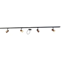 QAZQA 1-Phasen-Schienensystem dunkelbronze mit 4 Strahlern und I-Netzteil quadratisch - Jeana