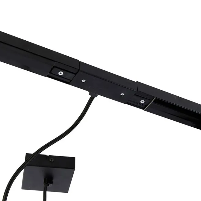 QAZQA 1-Phasen-Schienensystem dunkelbronze mit 4 Strahlern und I-Netzteil quadratisch - Jeana