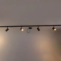 QAZQA 1-Phasen-Schienensystem dunkelbronze mit 4 Strahlern und I-Netzteil quadratisch - Jeana