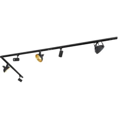 QAZQA 1-Phasen-Schienensystem mit 6 Strahlern schwarz verstellbar - Magnax Jeana