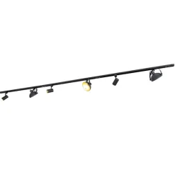 QAZQA 1-Phasen-Schienensystem mit 6 Strahlern schwarz verstellbar - Magnax Jeana