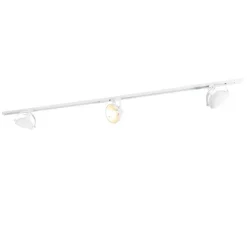 QAZQA 1-Phasiges Schienensystem mit 3 verstellbaren Strahlern weiß - Magnax