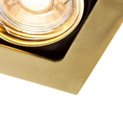 QAZQA Quadratischer Einbaupunkt Gold / Messing drehbar und kippbar - Artemis