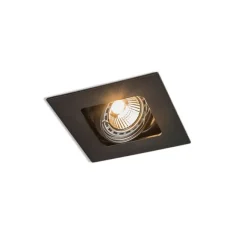 QAZQA Quadratischer Einbauspot schwarz schwenk- und neigbar - Artemis