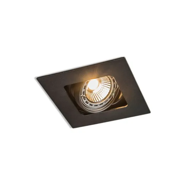 QAZQA Quadratischer Einbauspot schwarz schwenk- und neigbar - Artemis