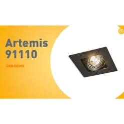 QAZQA Quadratischer Einbauspot schwarz schwenk- und neigbar - Artemis