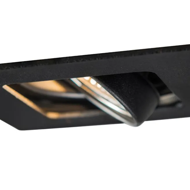 QAZQA Quadratischer Einbauspot schwarz schwenk- und neigbar - Artemis