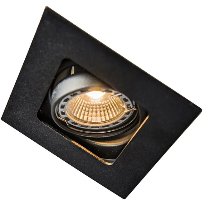 QAZQA Quadratischer Einbauspot schwarz schwenk- und neigbar - Artemis