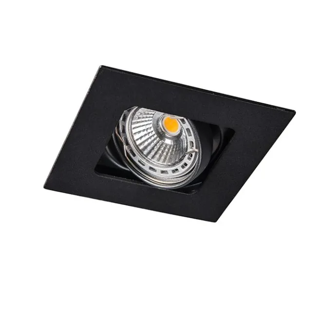 QAZQA Quadratischer Einbauspot schwarz schwenk- und neigbar - Artemis
