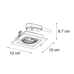 QAZQA Quadratischer Einbaustrahler schwarz verstellbar - Artemis 70